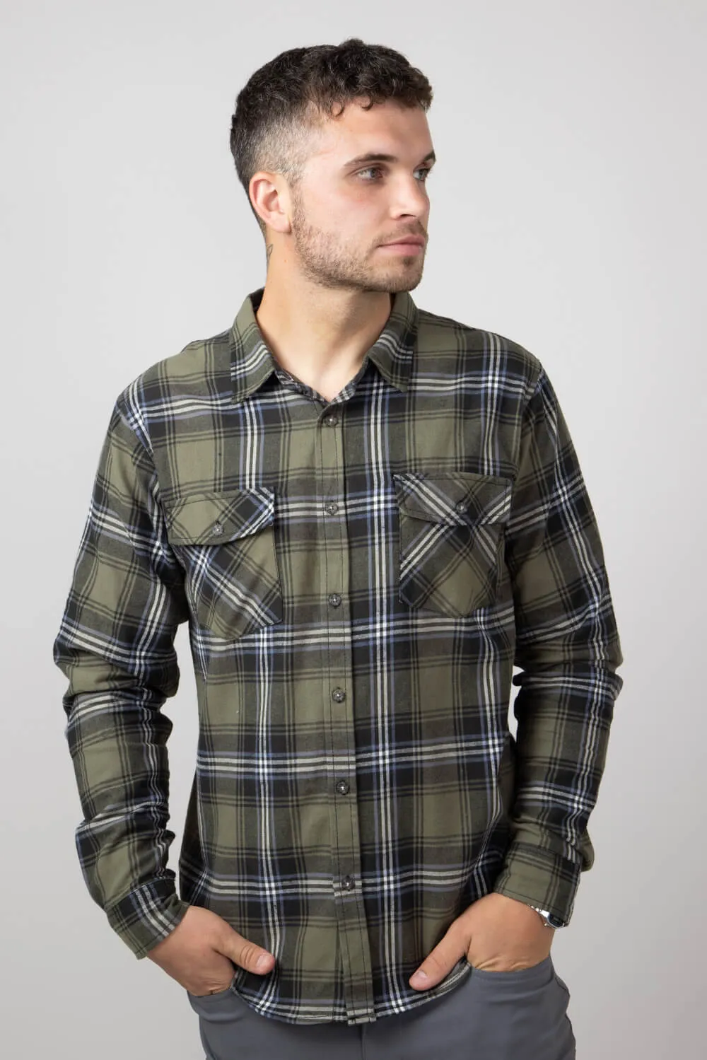 1897 Original Plaid Flannel Shirt for Men in Olive | 6PW5643M-OLIVE