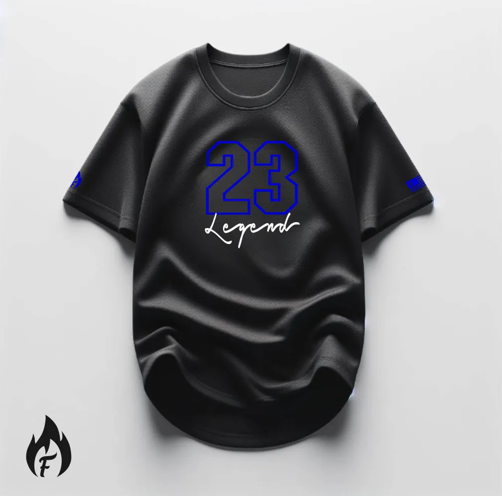 23 Legend Black Sneaker T-Shirt To Match Air Jordan Retro 13 Hyper Royal Men's Tee Fire!🔥