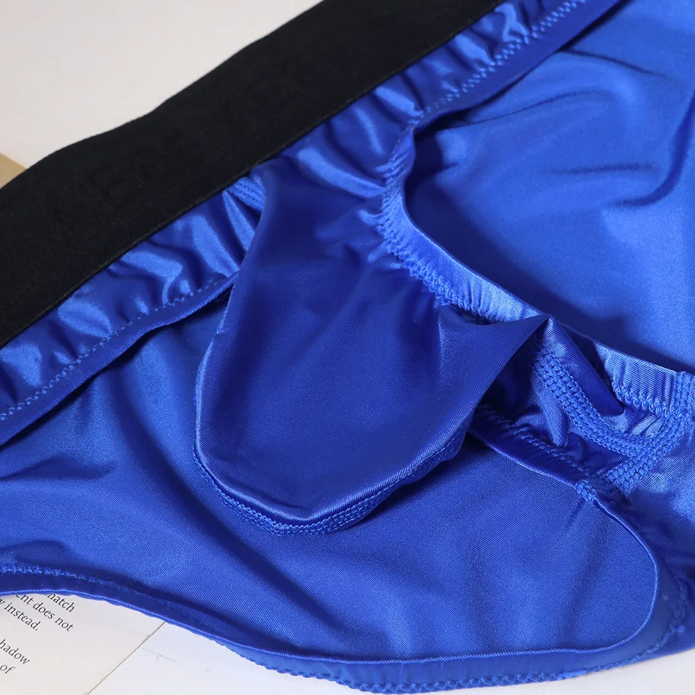 3-Pack Men's Satin-Finish Ice Silk Low-Rise Briefs - JEWYEE AY 875