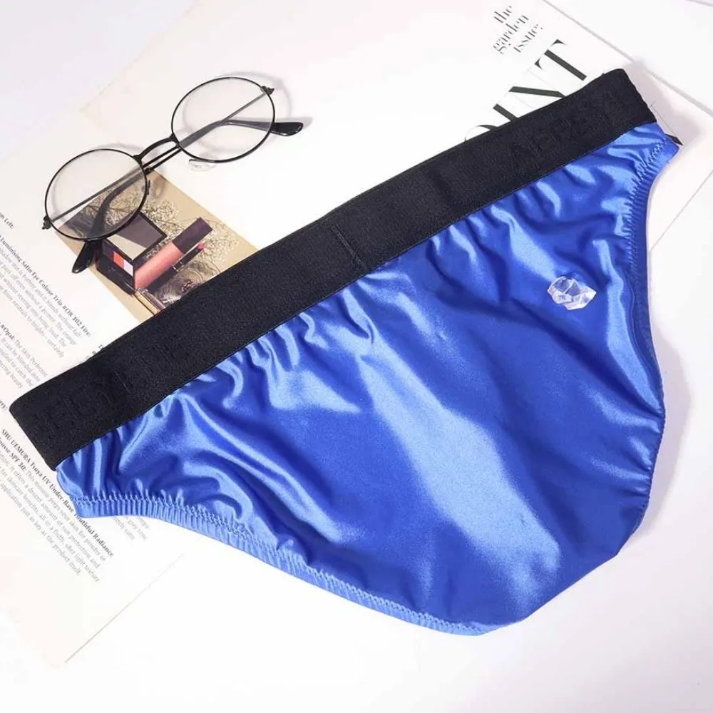 3-Pack Men's Satin-Finish Ice Silk Low-Rise Briefs - JEWYEE AY 875