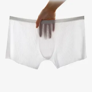 4-Pack Men's Ultra Thin Ribbed Ice Silk Trunks JEWYEE-AY 862PJ