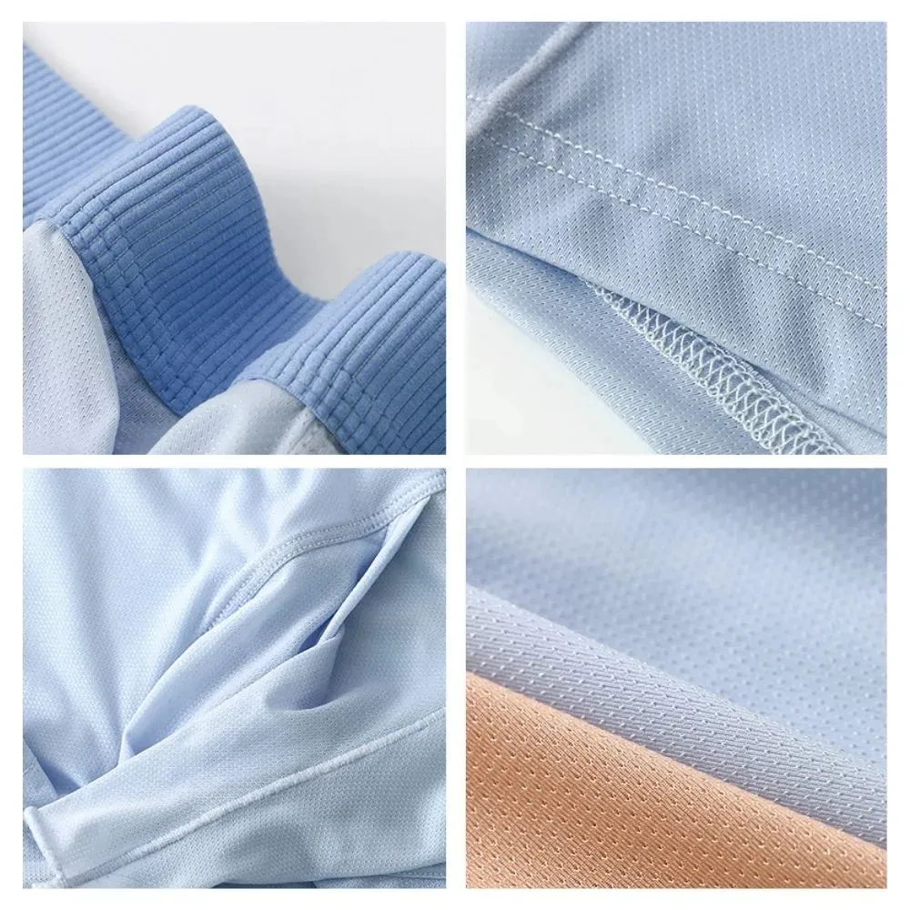 4-Pack Upward Dual Pouch Elephant's Trunk Mesh Ice Silk Trunks for Men JEWYEE FL 2305