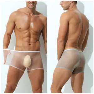 (5 pack)3D Seamless Pouch - Men's See-through Ultra Thin Ice Silk Trunks  - JEWYEE 832