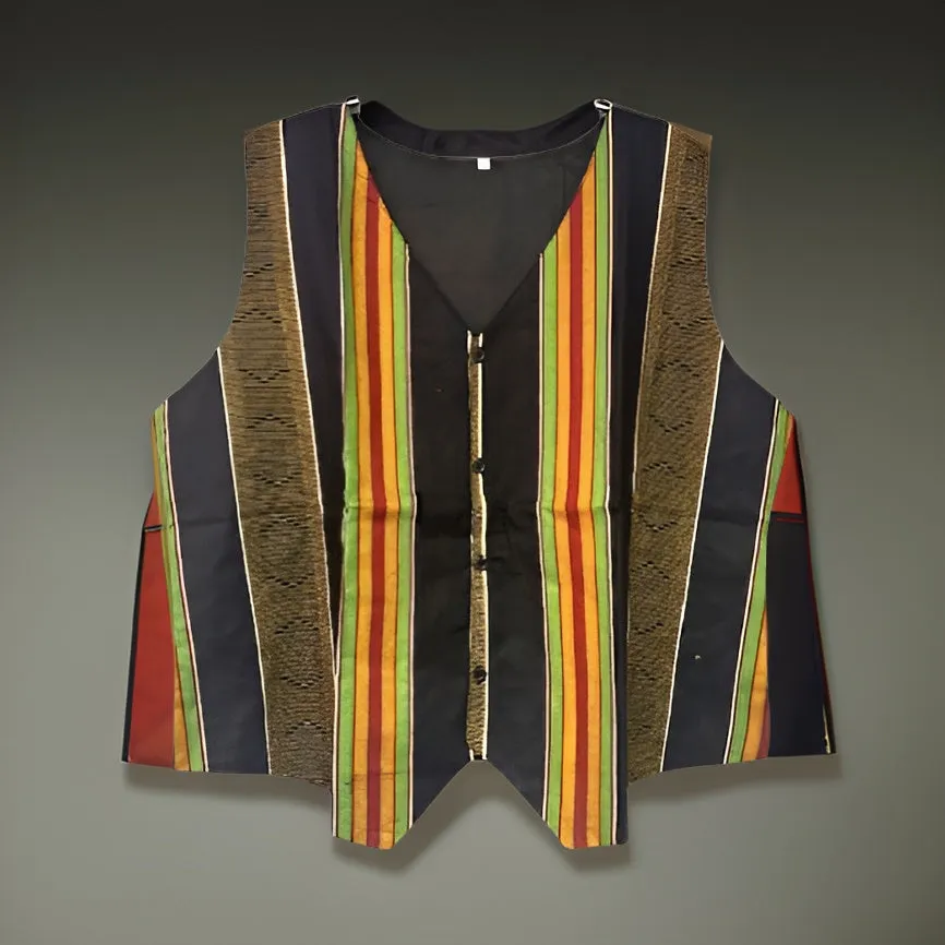 African Kente Print Vest Jacket