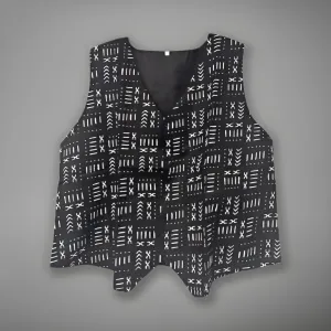 African Kente Print Vest Jacket