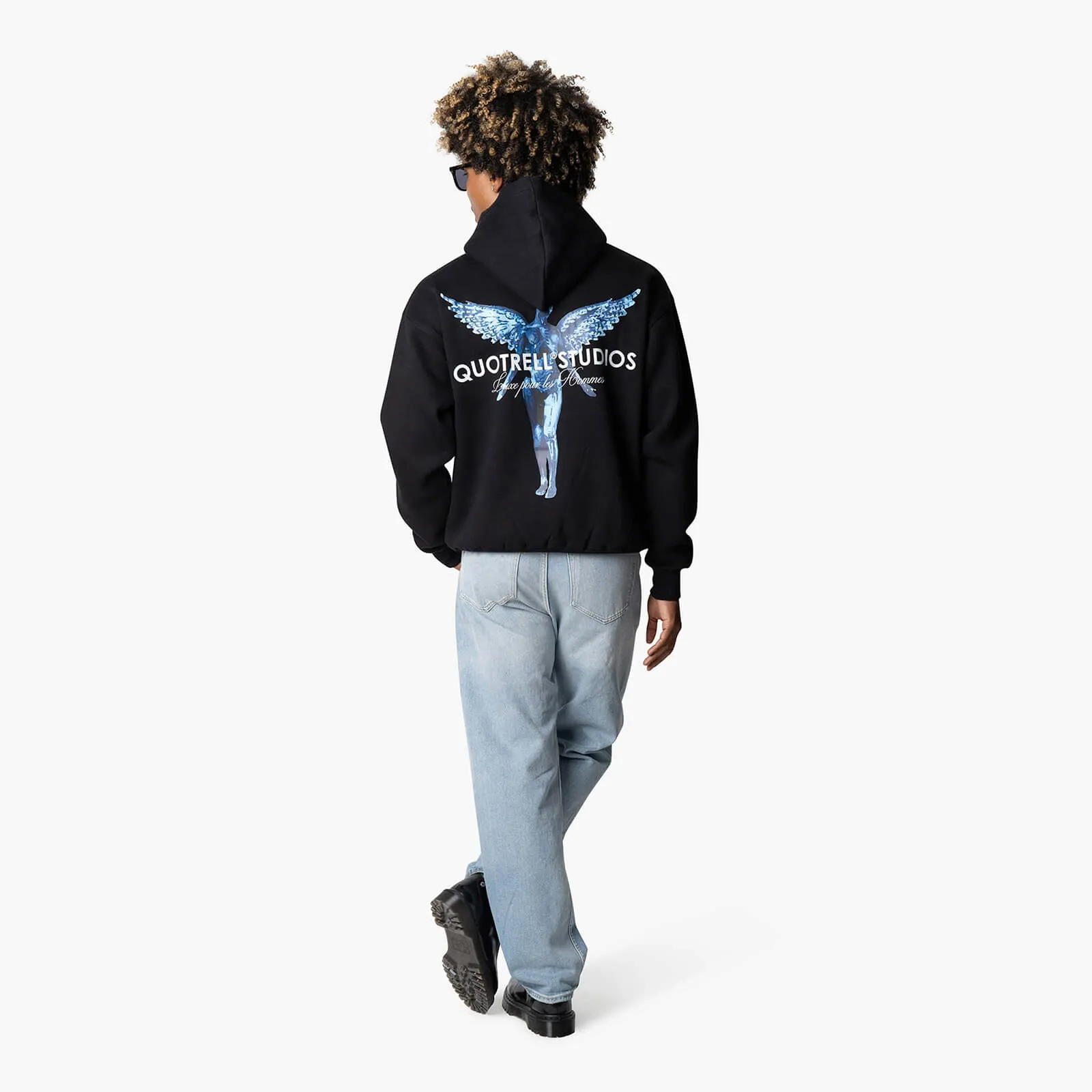 ANGEL HOODIE | BLACK/COBALT