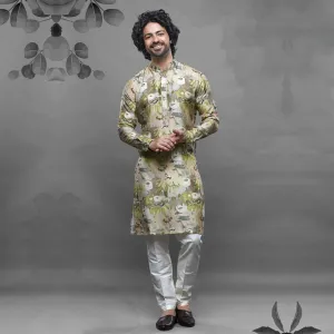 Antique  Olive Kurta for Men