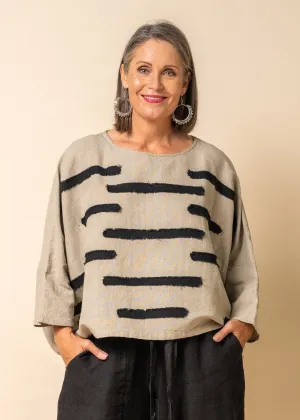 Archer Linen Top in Latte