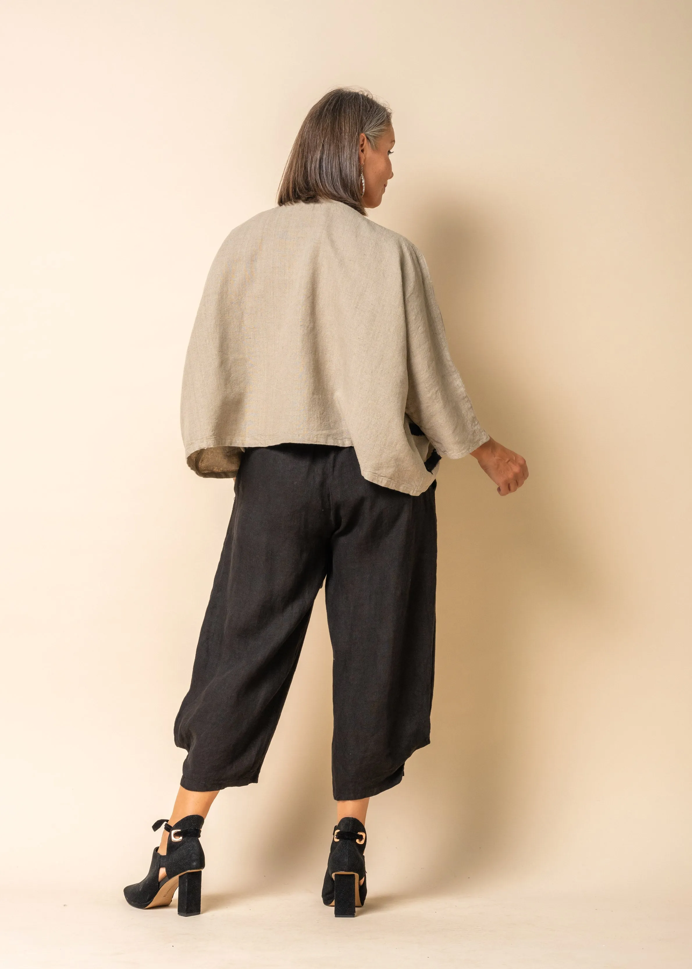 Archer Linen Top in Latte