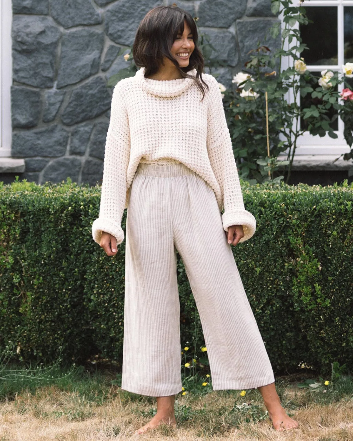 Aura Pants | Stone Stripe