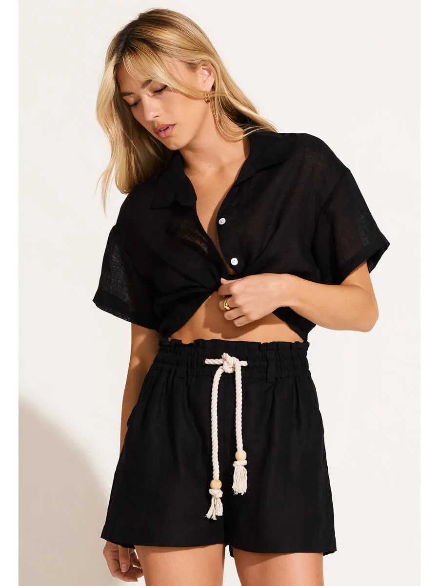 Avery Short in Black EcoLinen