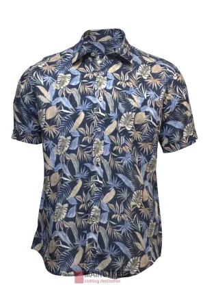 Back Bay Linen Print Short Sleeve Shirt