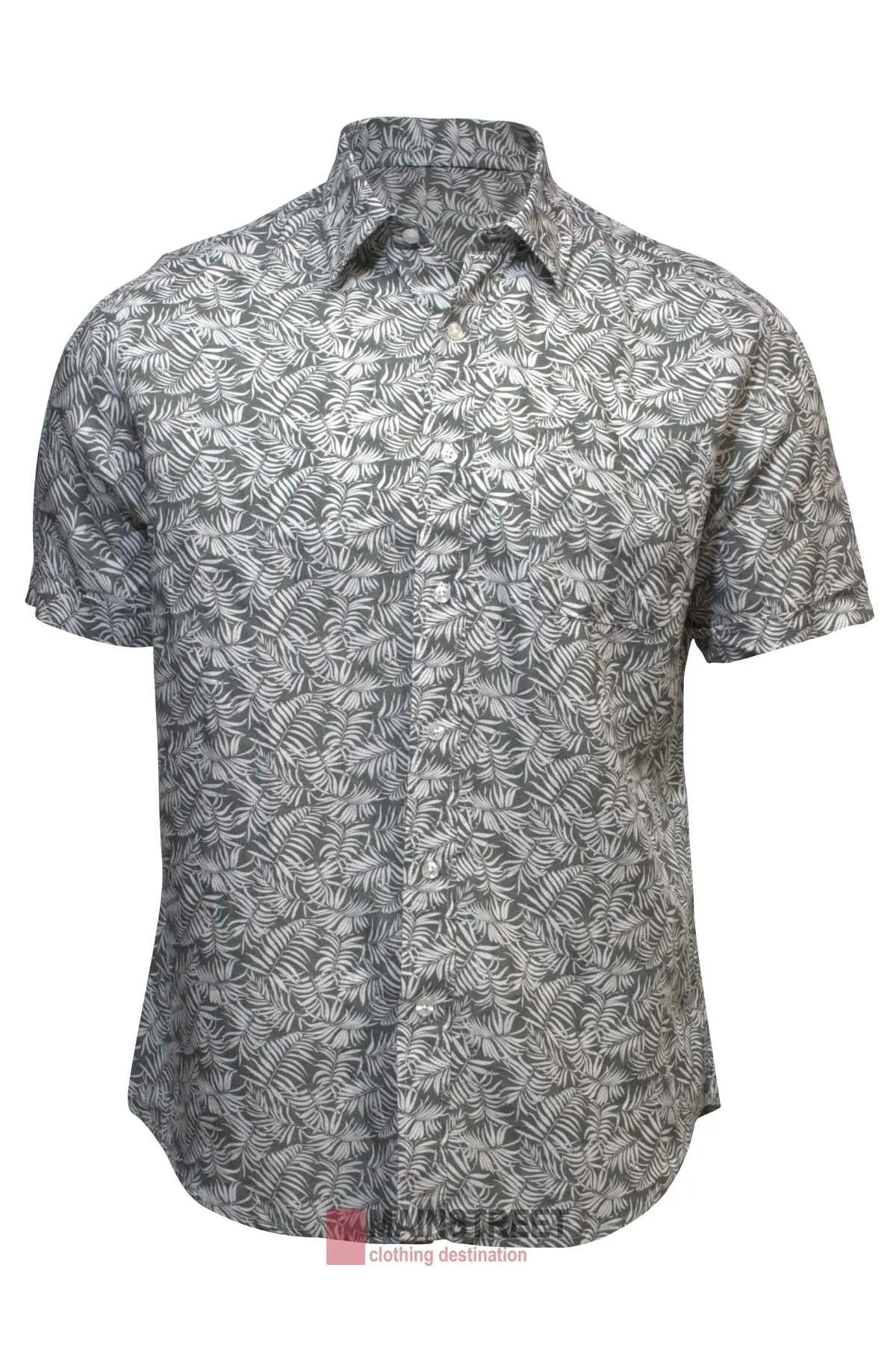 Back Bay Linen Print Short Sleeve Shirt