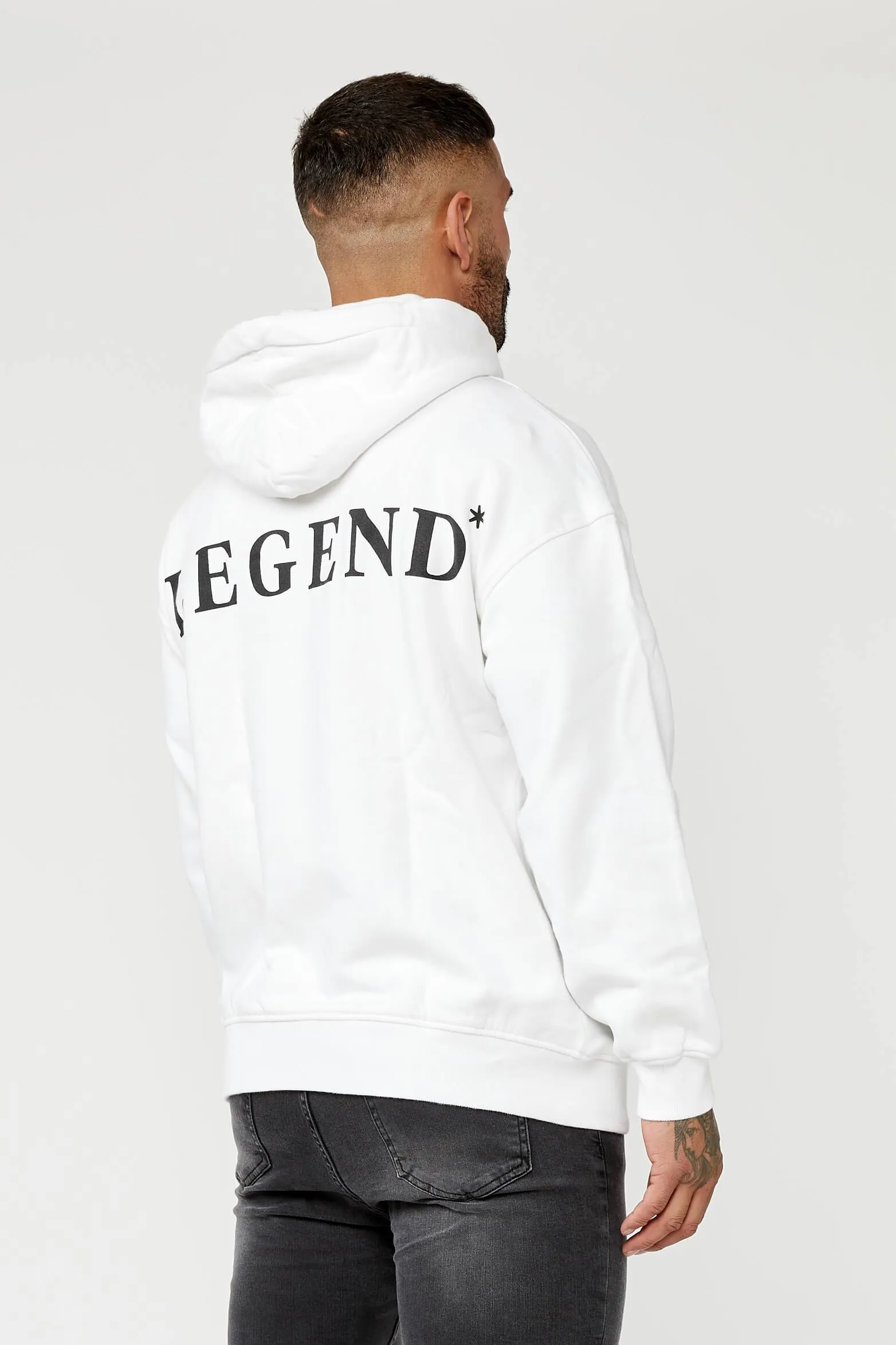 BACK LOGO HOODIE - WHITE