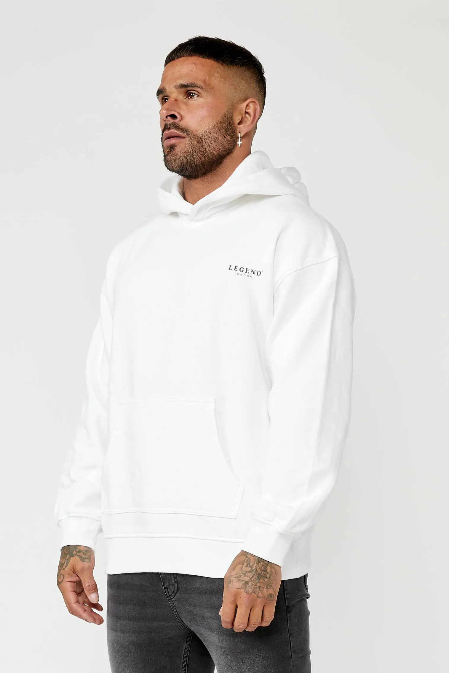 BACK LOGO HOODIE - WHITE