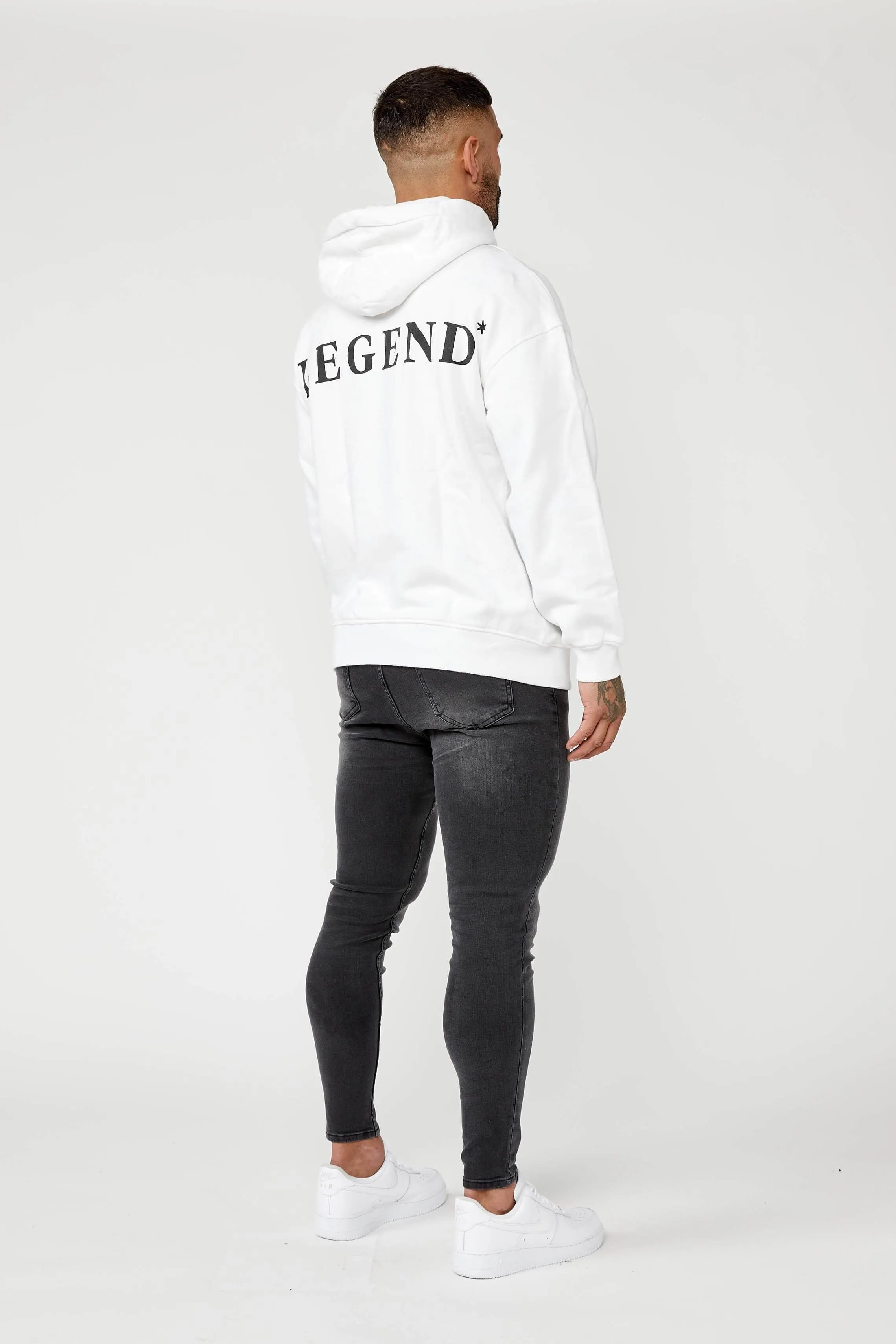 BACK LOGO HOODIE - WHITE