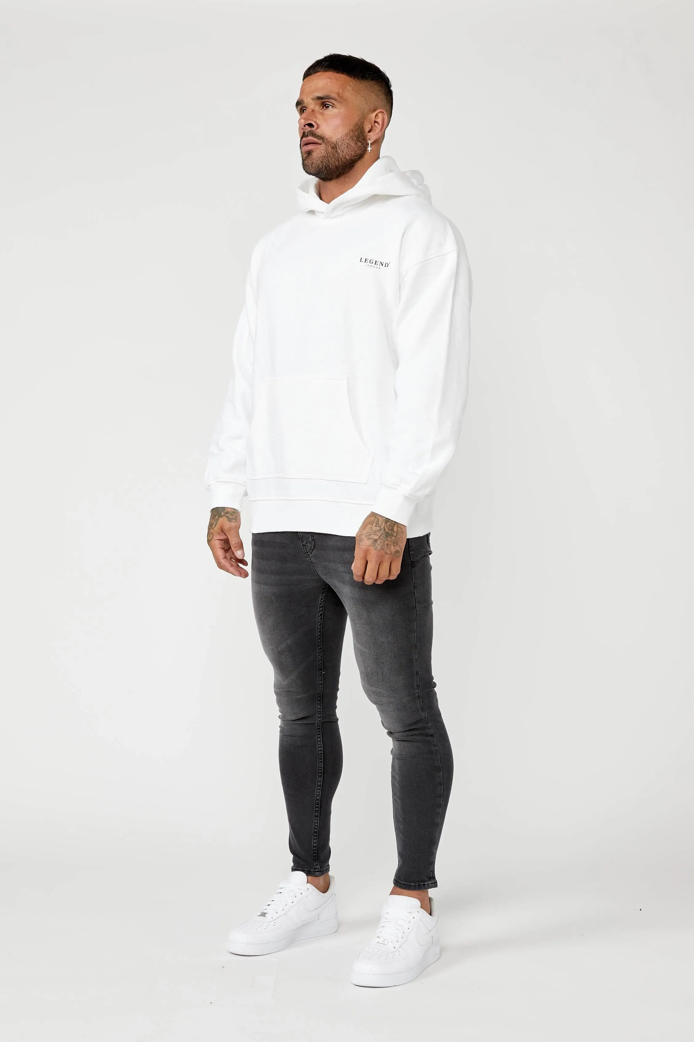 BACK LOGO HOODIE - WHITE