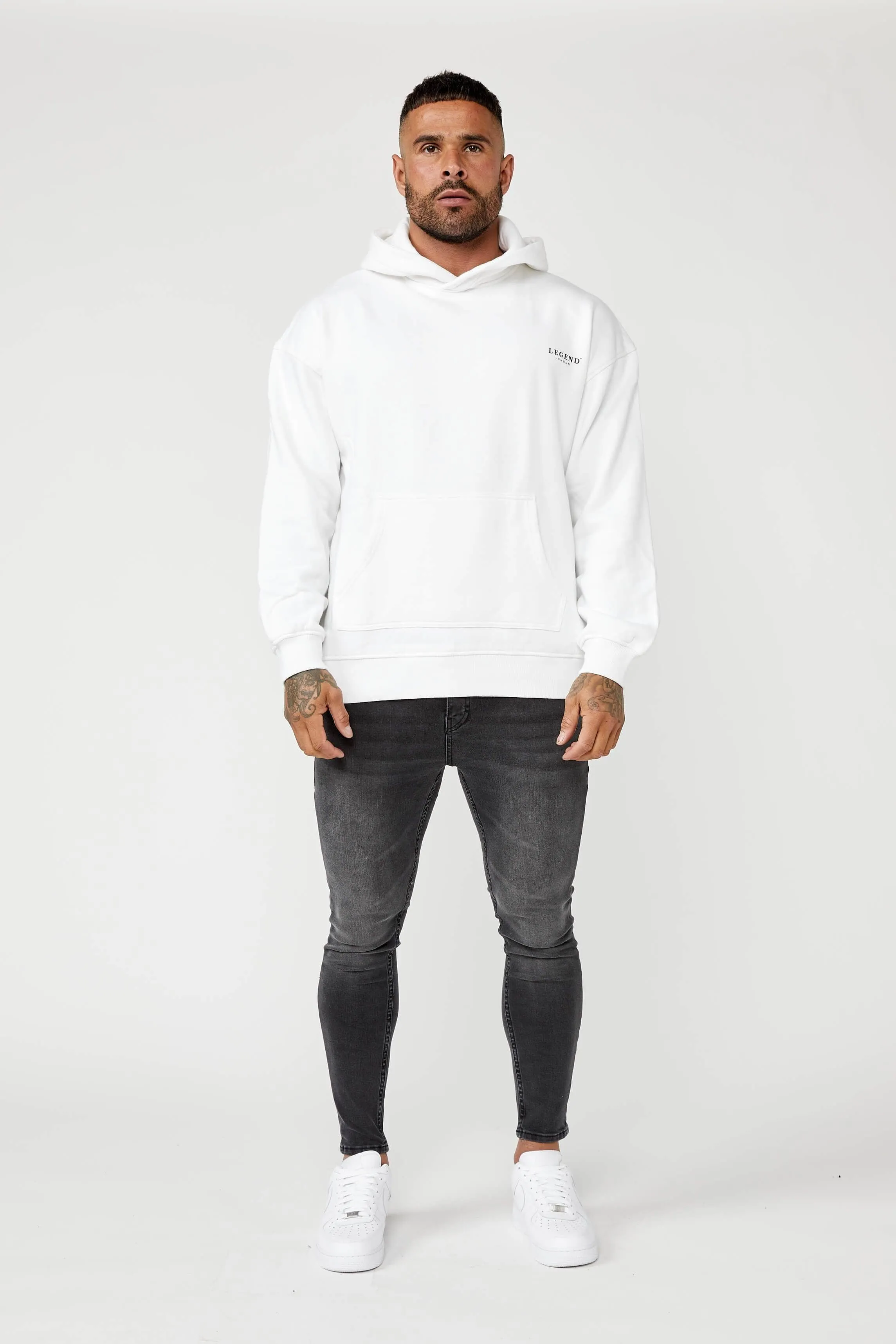 BACK LOGO HOODIE - WHITE