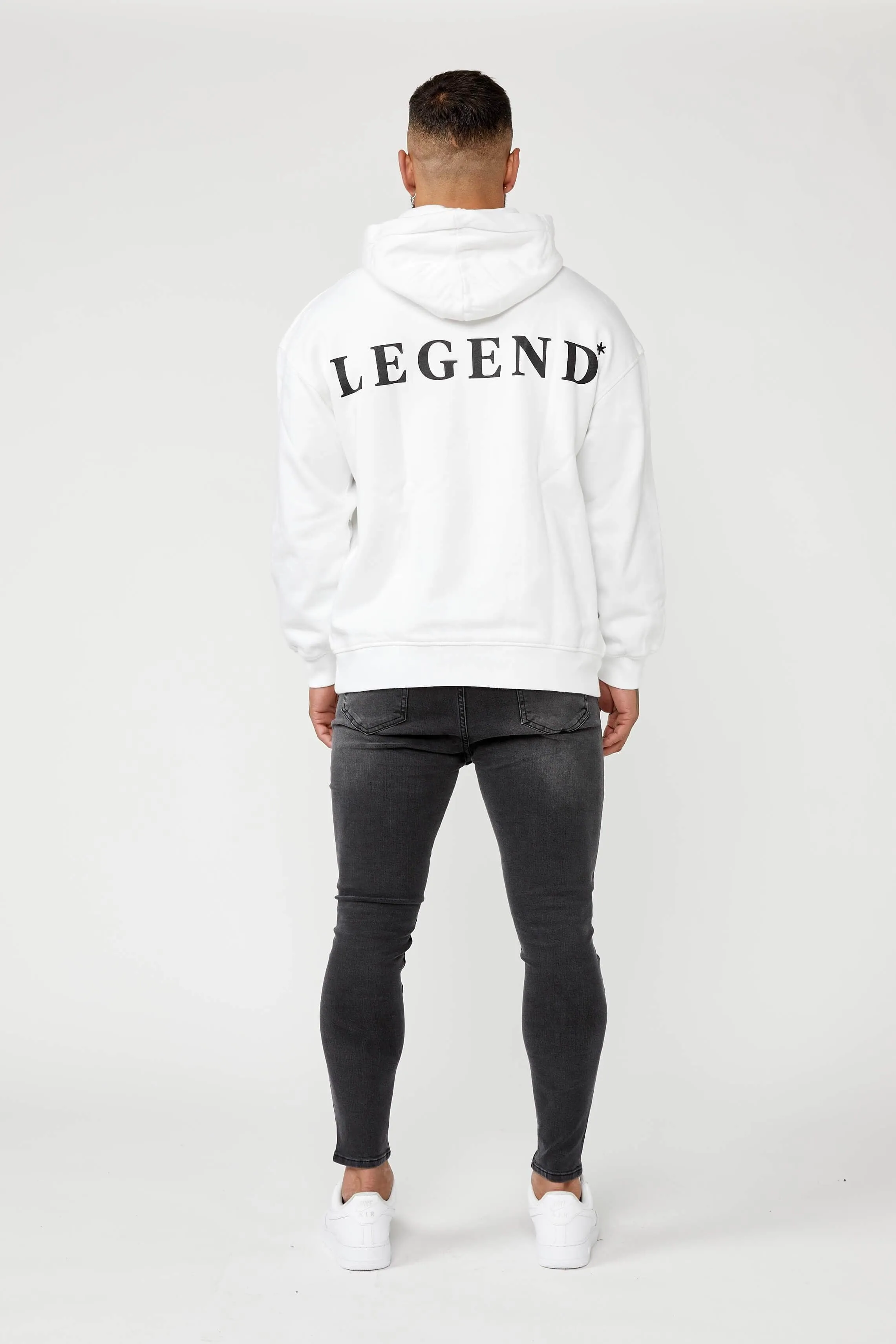 BACK LOGO HOODIE - WHITE