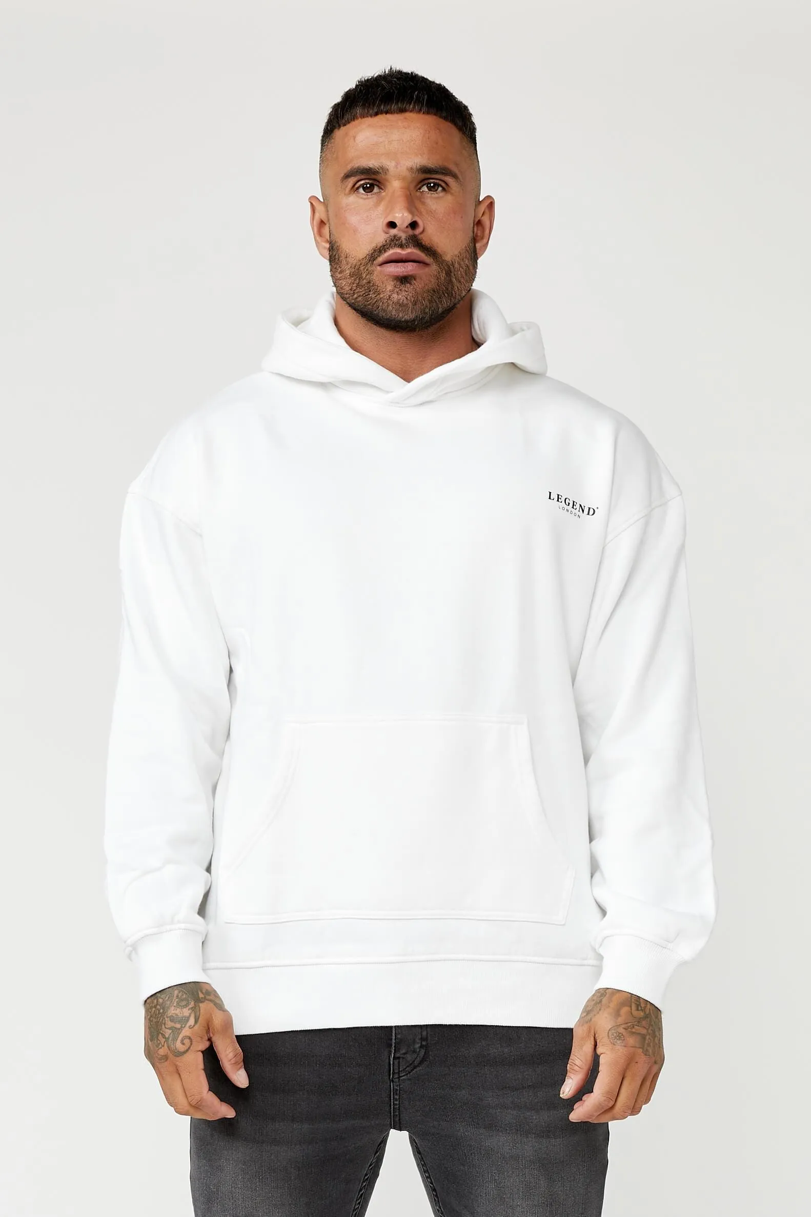 BACK LOGO HOODIE - WHITE