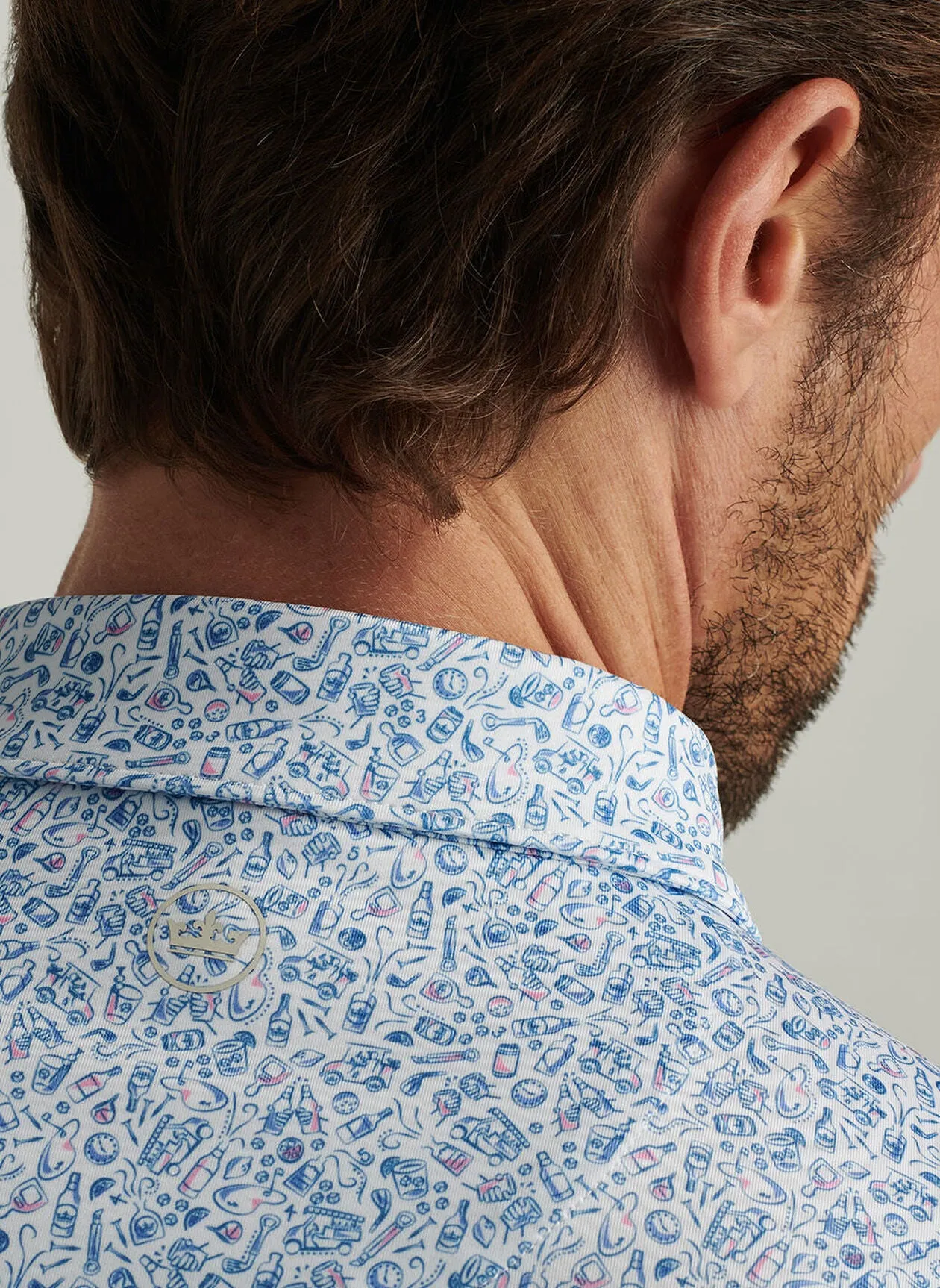 Bar For The Course Performance Jersey Polo by Peter Millar - White