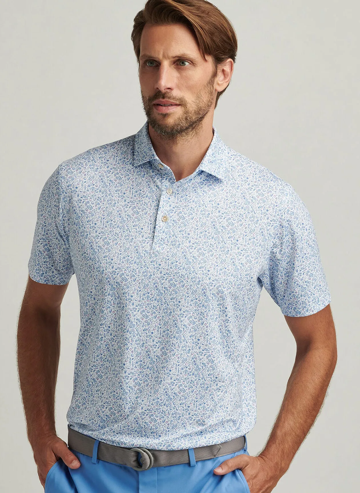 Bar For The Course Performance Jersey Polo by Peter Millar - White