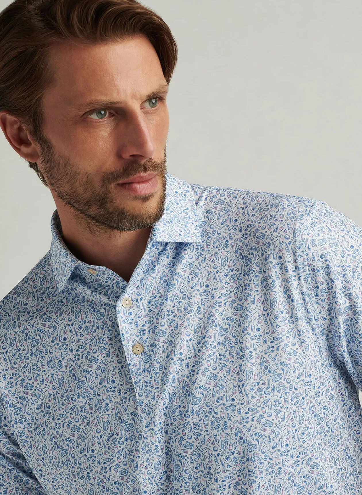 Bar For The Course Performance Jersey Polo by Peter Millar - White