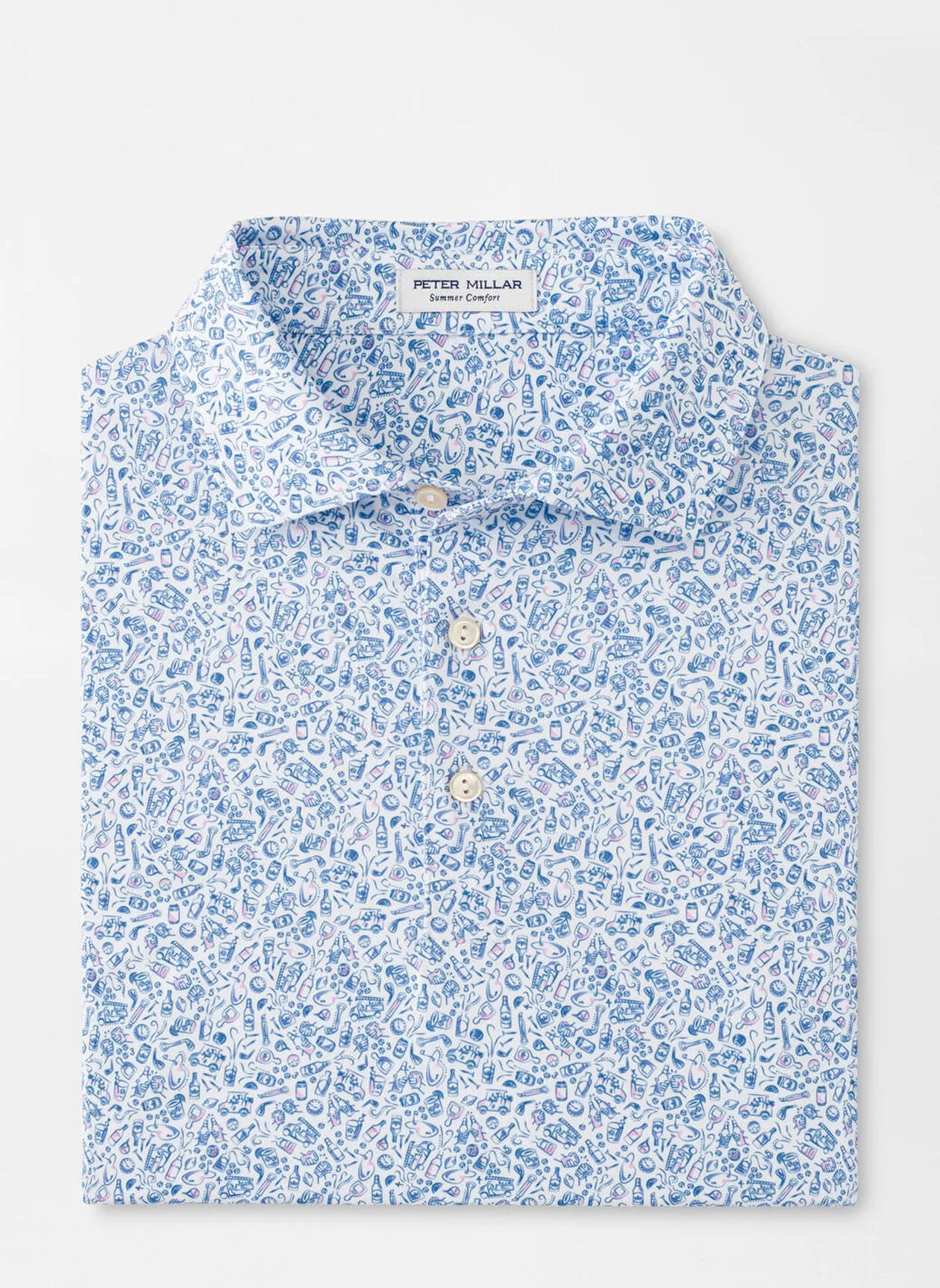 Bar For The Course Performance Jersey Polo by Peter Millar - White