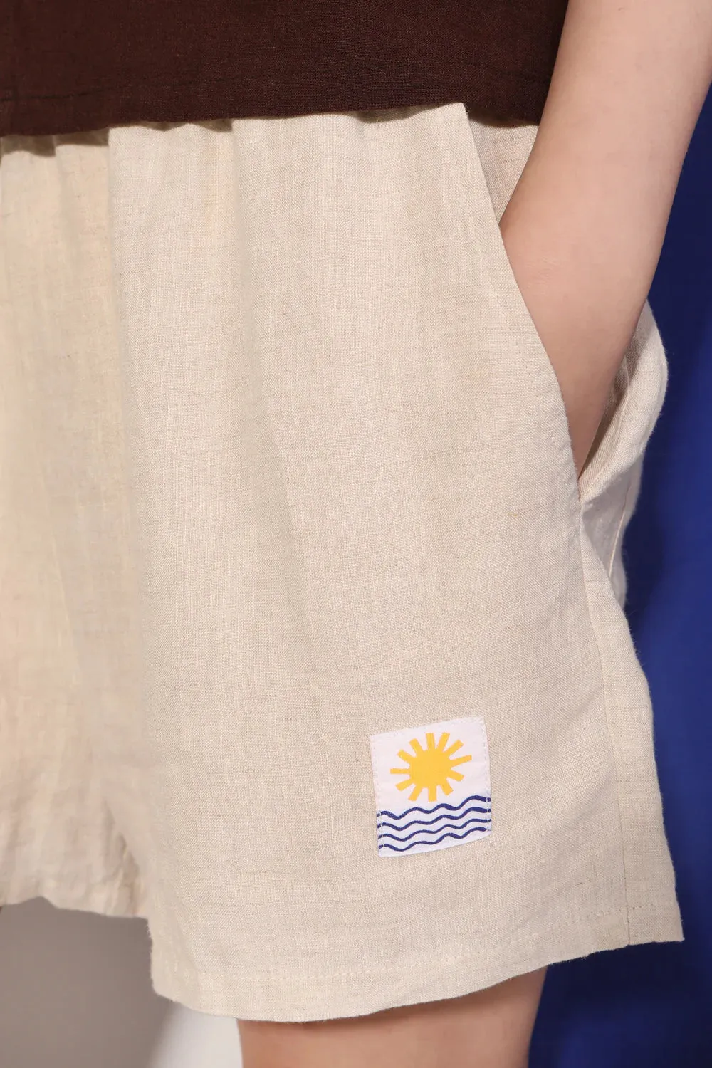 Basic Linen Shorts in Cream | LF Markey