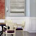 Beige ivory striped 100% Linen Casual Flat Roman Shade