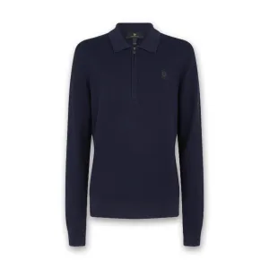 Belstaff - Drift Knitted Polo in Dark Ink