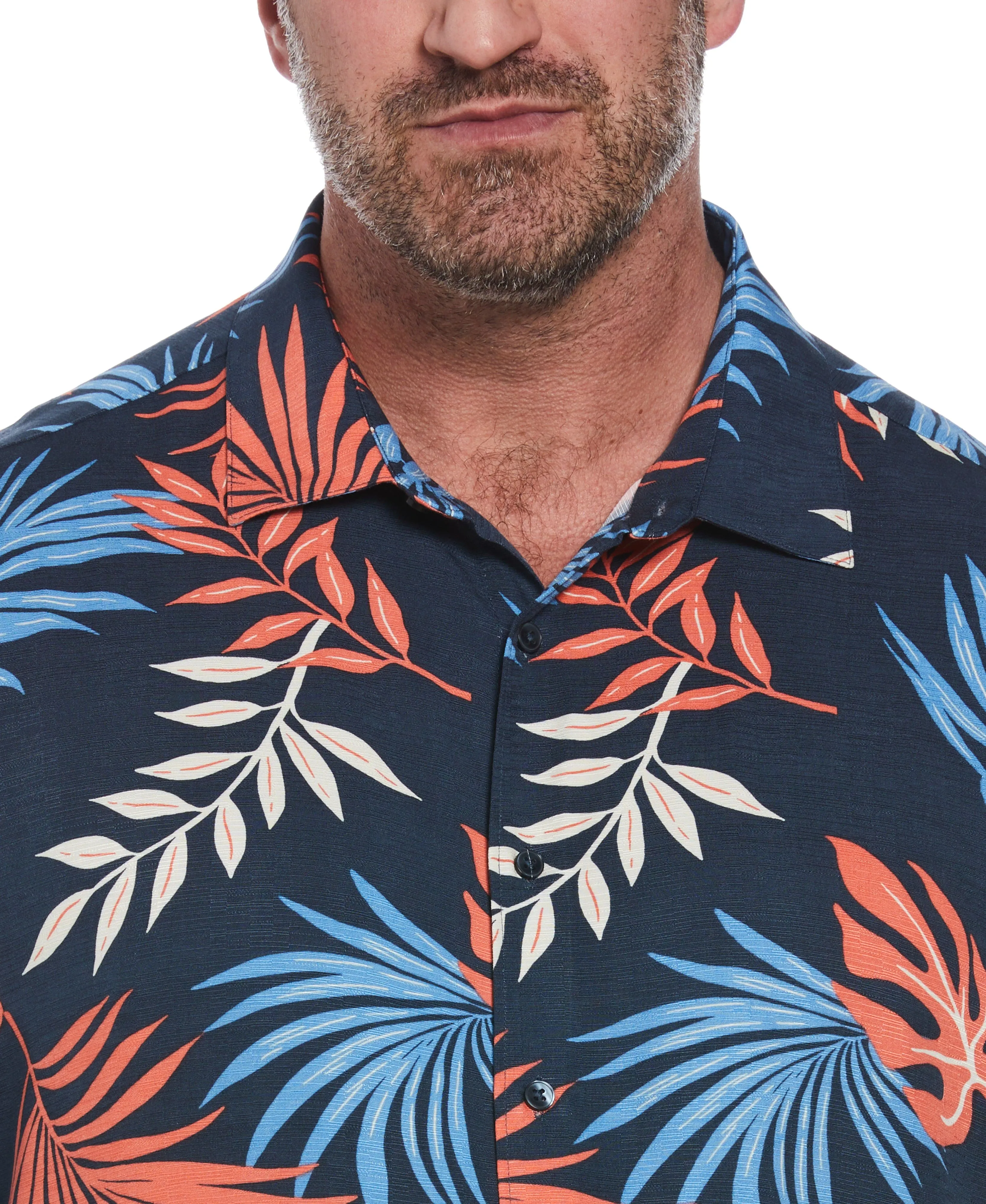Big & Tall Multicolor Leaf Print Shirt