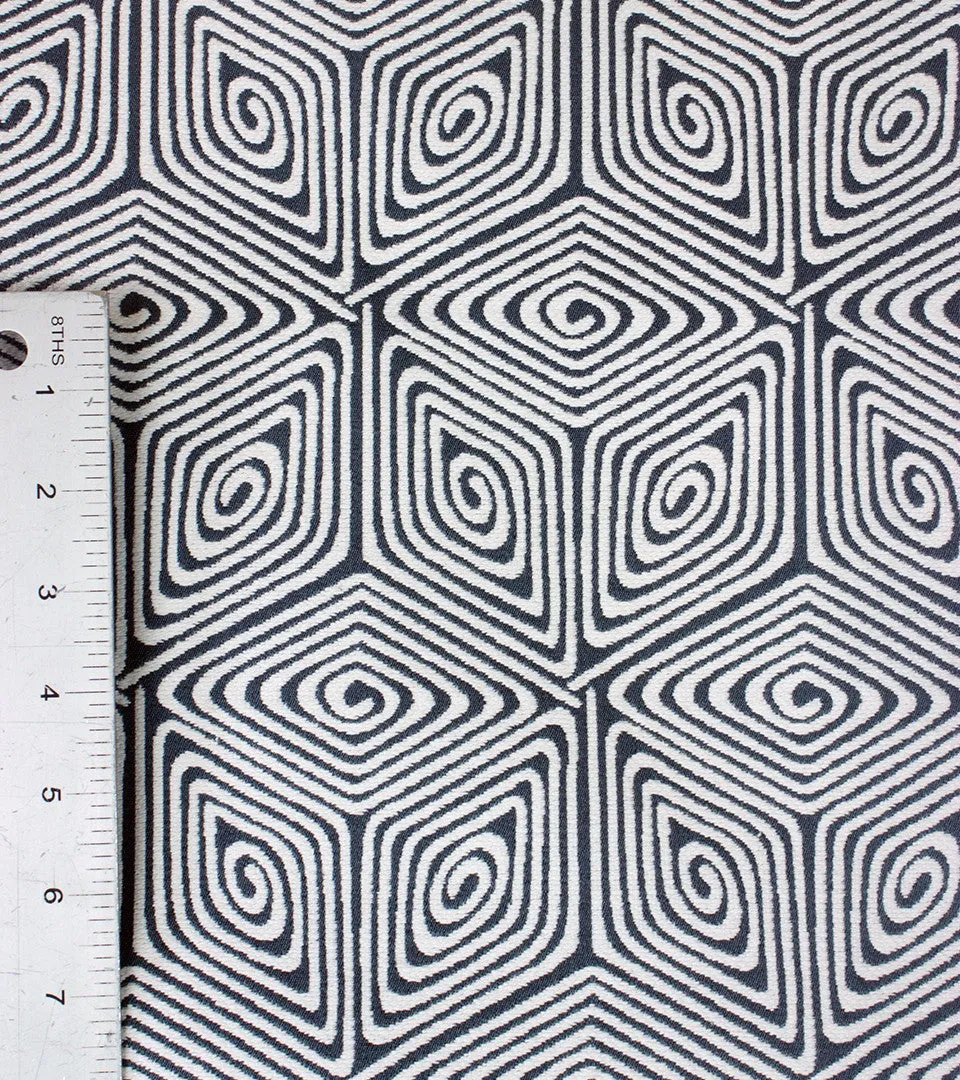 Blue/White Geometric Cubic Flat Roman Shade