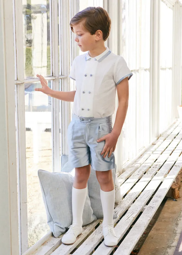 Boys Celebration Shorts Blue silk (4-10yrs)