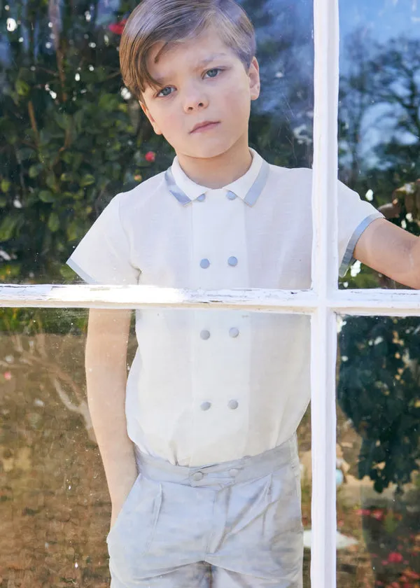 Boys Celebration Shorts Blue silk (4-10yrs)
