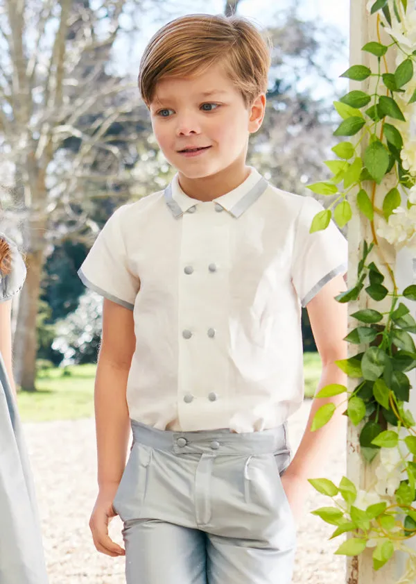 Boys Celebration Shorts Blue silk (4-10yrs)