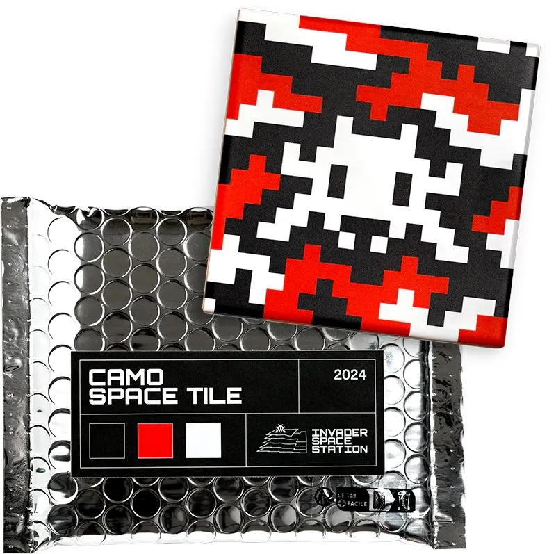 Camo Space Tile (Red, Black, & White)