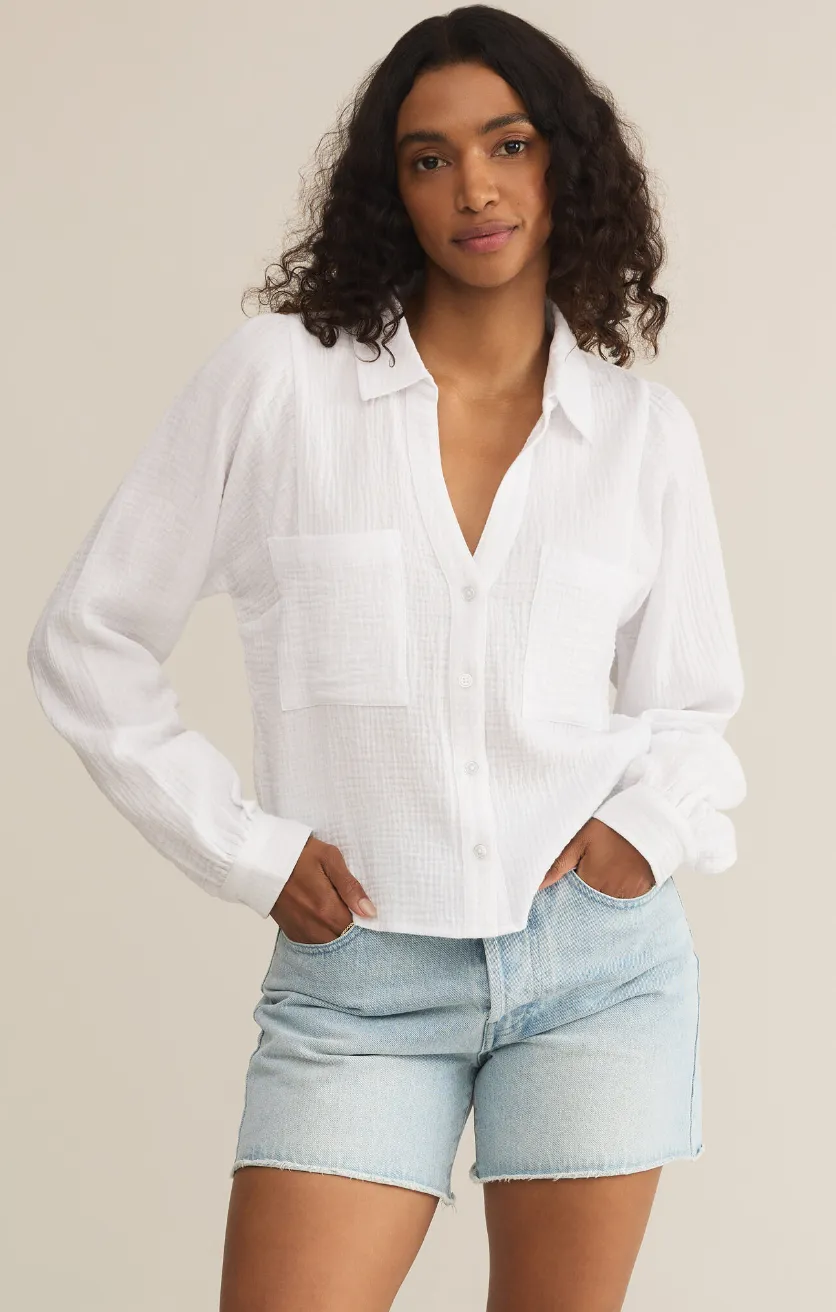 CAMPO BUTTON UP GAUZE TOP - ZSUPPLY