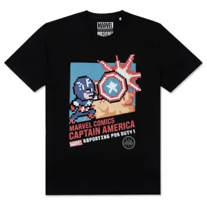 Captain America "Pixel Patriot" – Crewneck Tee