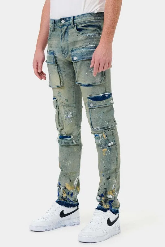 CARGO STRAIGHT DENIM