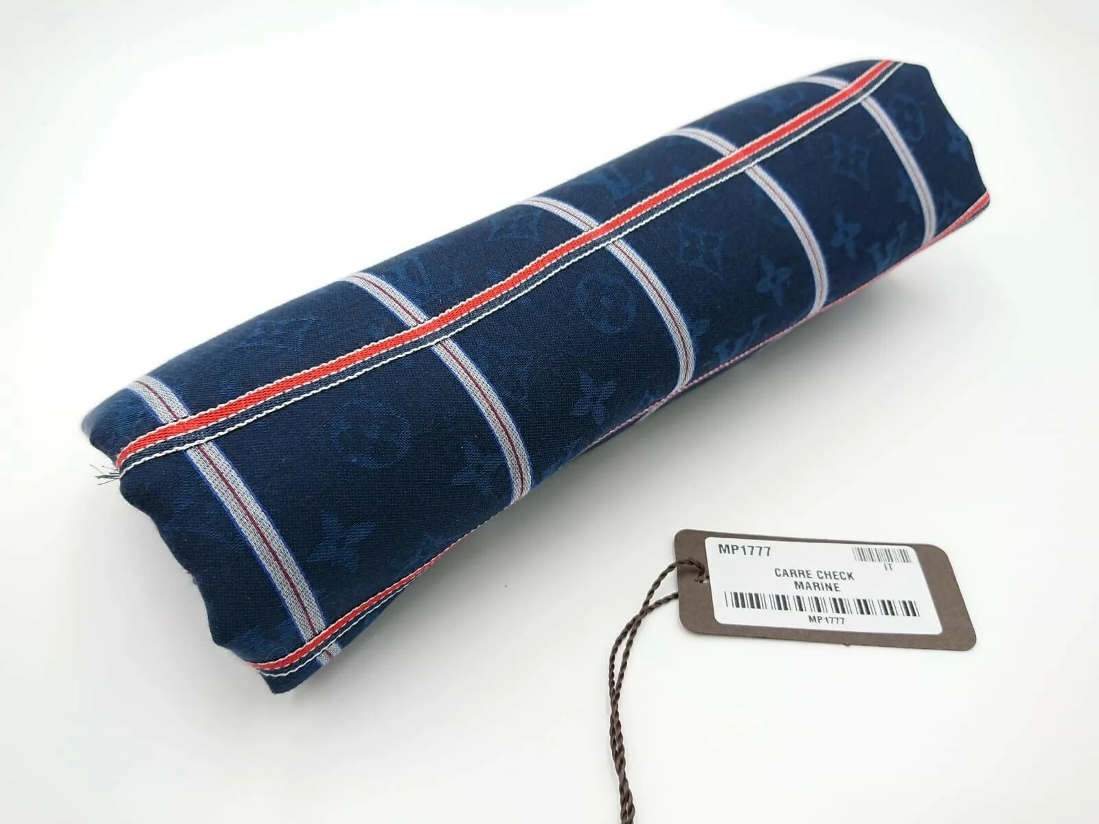 Carre Check Marine Monogram Scarf
