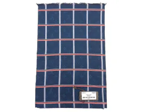 Carre Check Marine Monogram Scarf