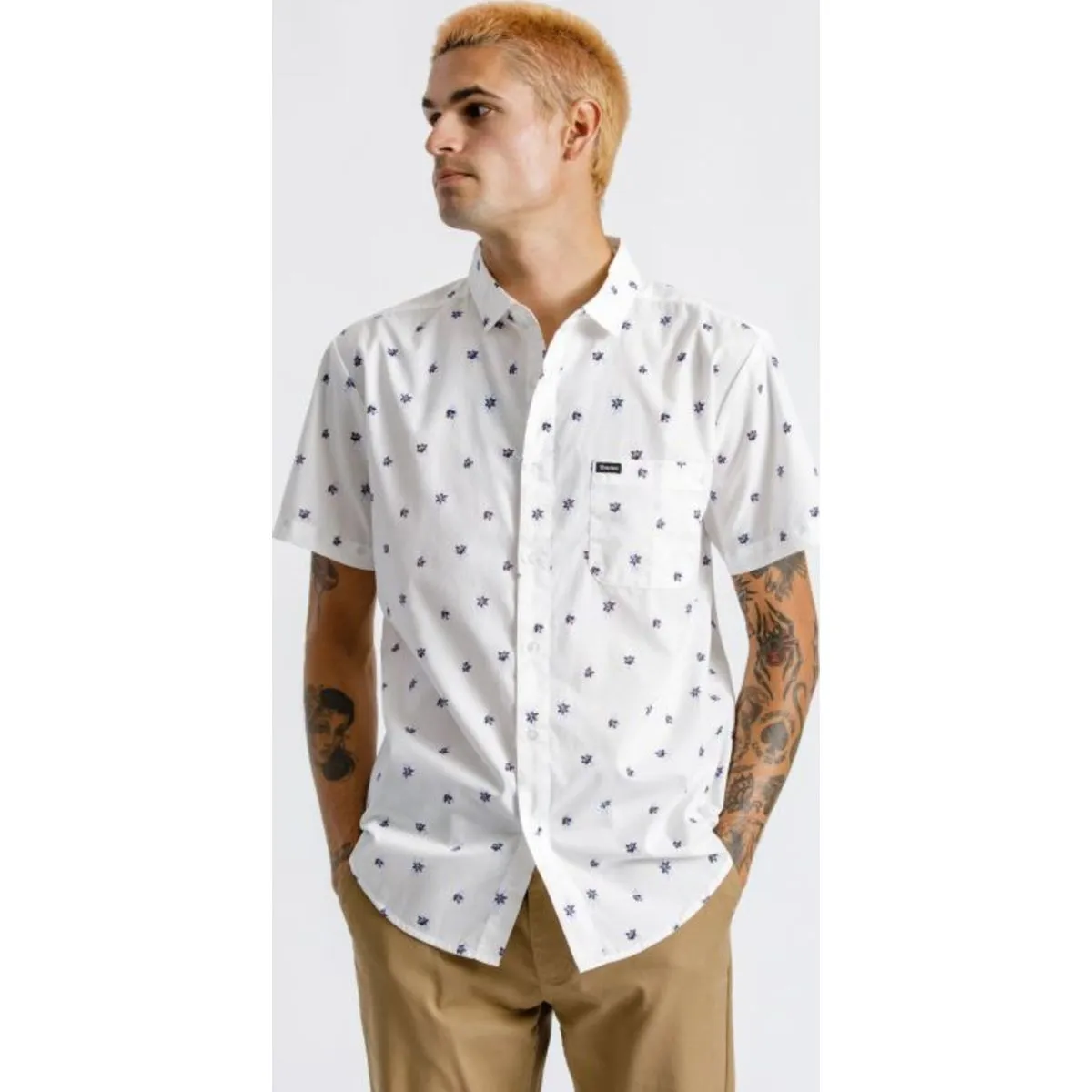 Charter Print S/S Woven - Off White/Casa Blanca Blue