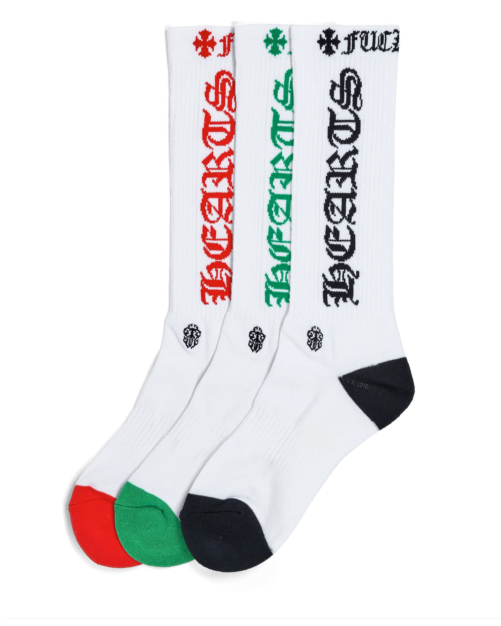 Chrome Hearts 3 Pack CH Logo Socks White