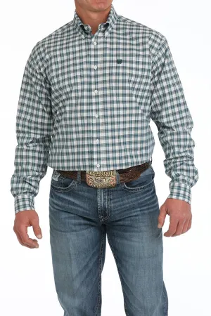 Cinch Men's Long Sleeve Plaid Button-Down Western Shirt - Cream