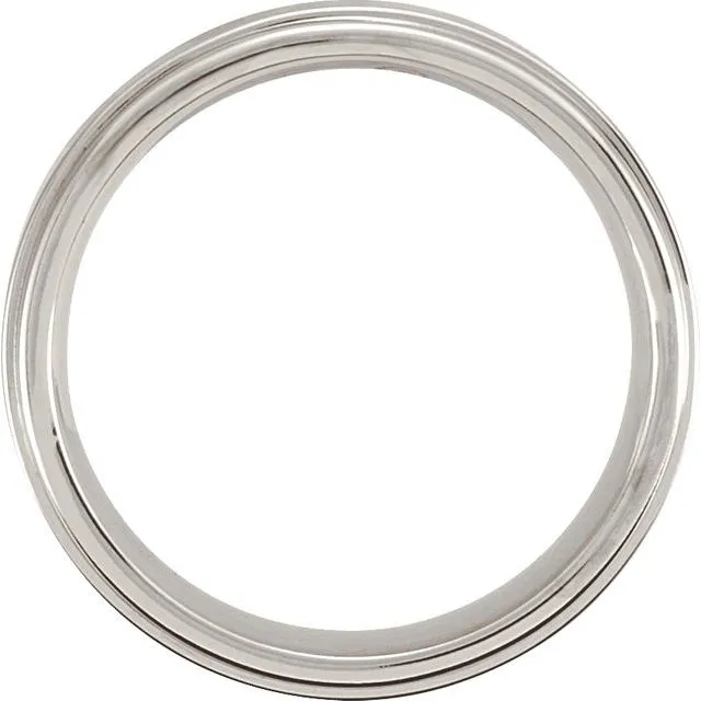 Cobalt 6 mm Satin Finished Ridged Band