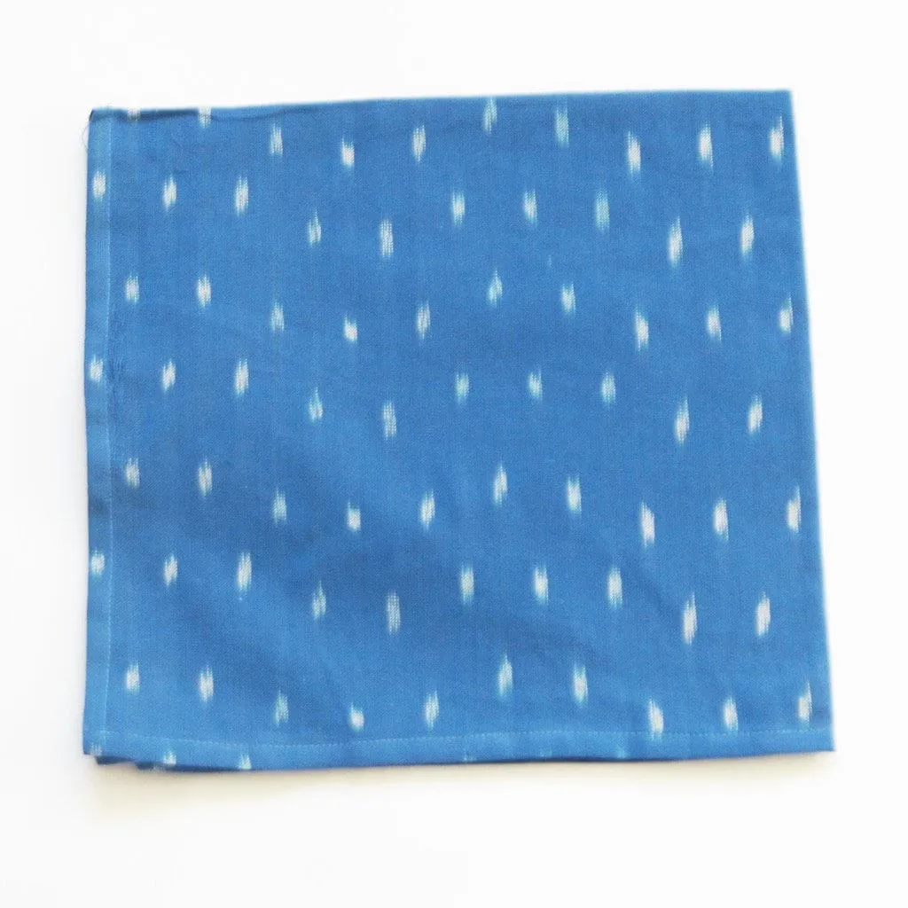 Cobalt Blue Dash Ikat Cloth Dinner Napkin Set of 4