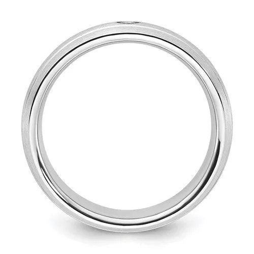 Cobalt Polished and Brushed Genuine Diamond 8mm Men's Band