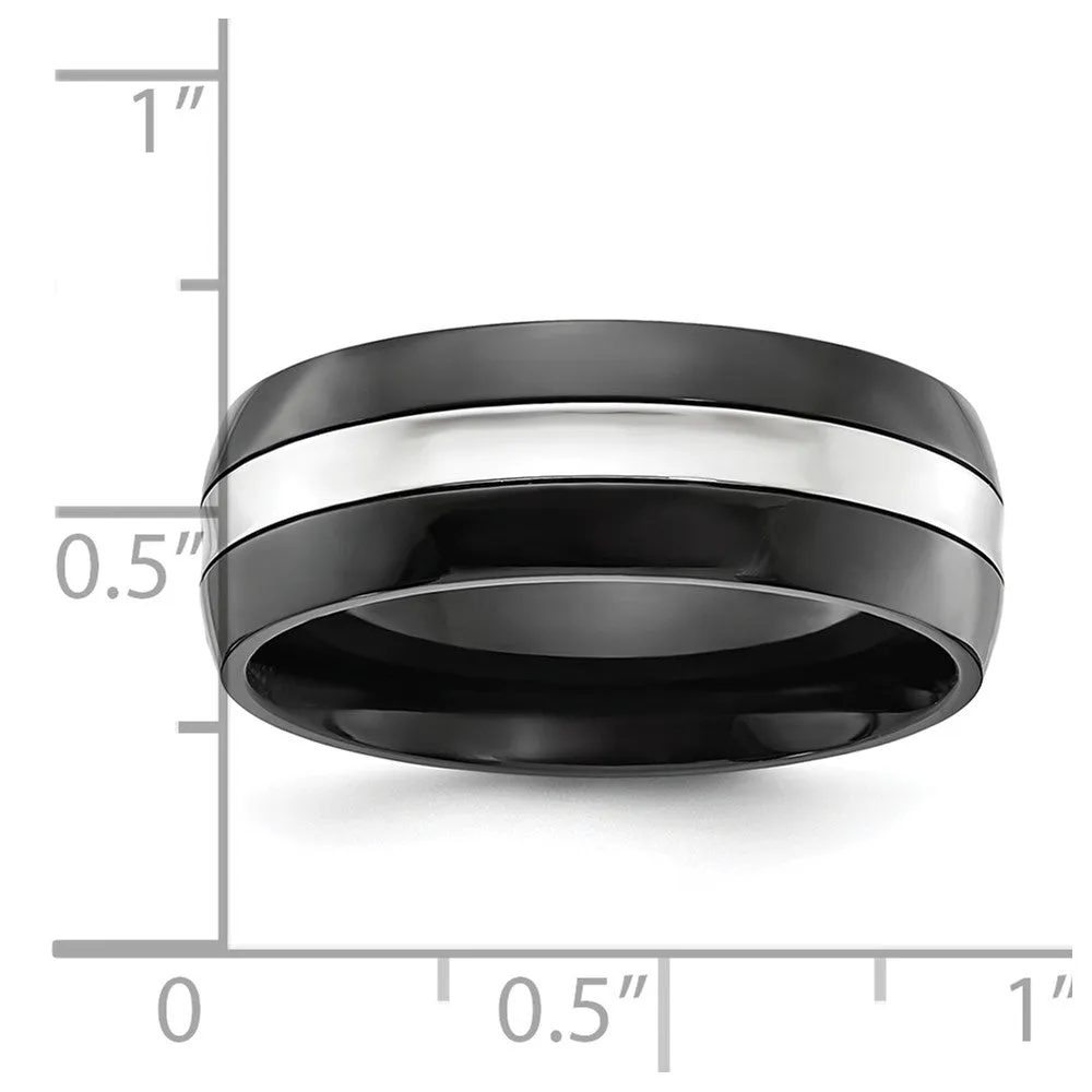Cobalt Polished Black IP-plated 8mm Band