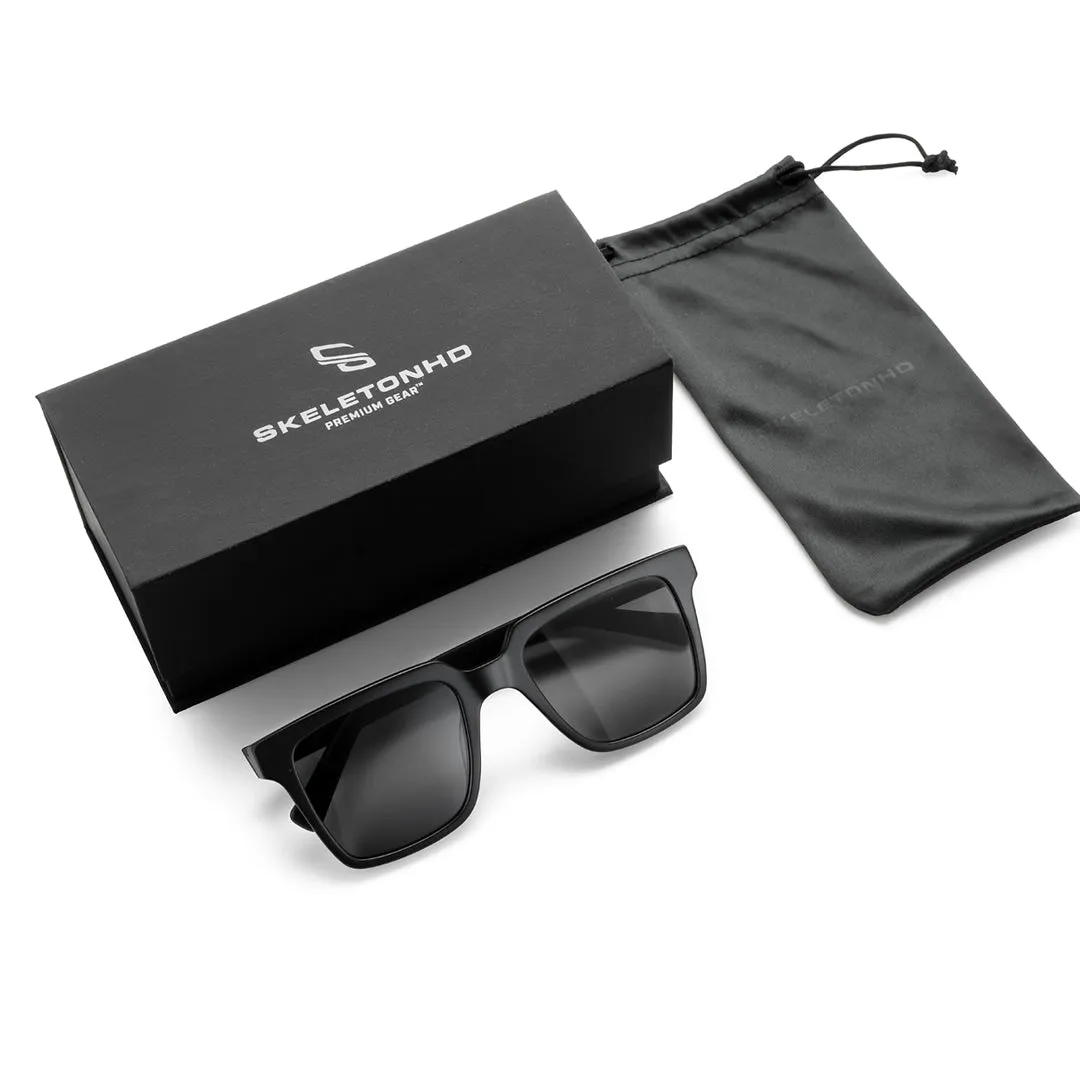 Cobalt Sunglasses - Matte Black Frame with Skull Emblem